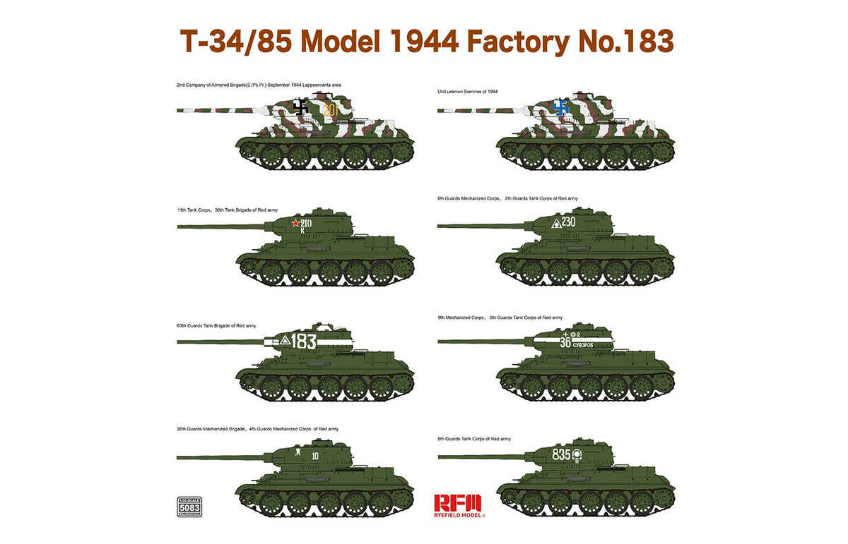 1/35 T-34/85 Model 1944 Factory No.183 - Hobby Sense