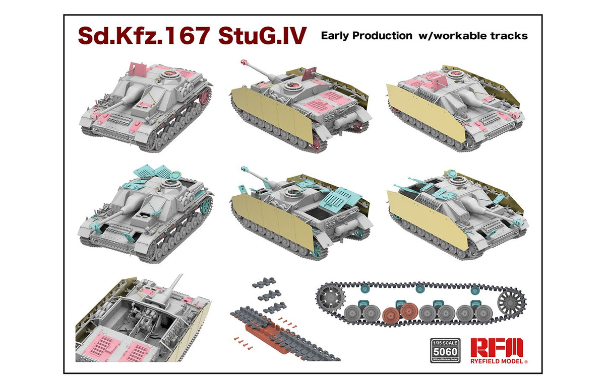 1/35 Sd.Kfz.167 StuG.IV Early Production w/Workable Track Links - Hobby Sense