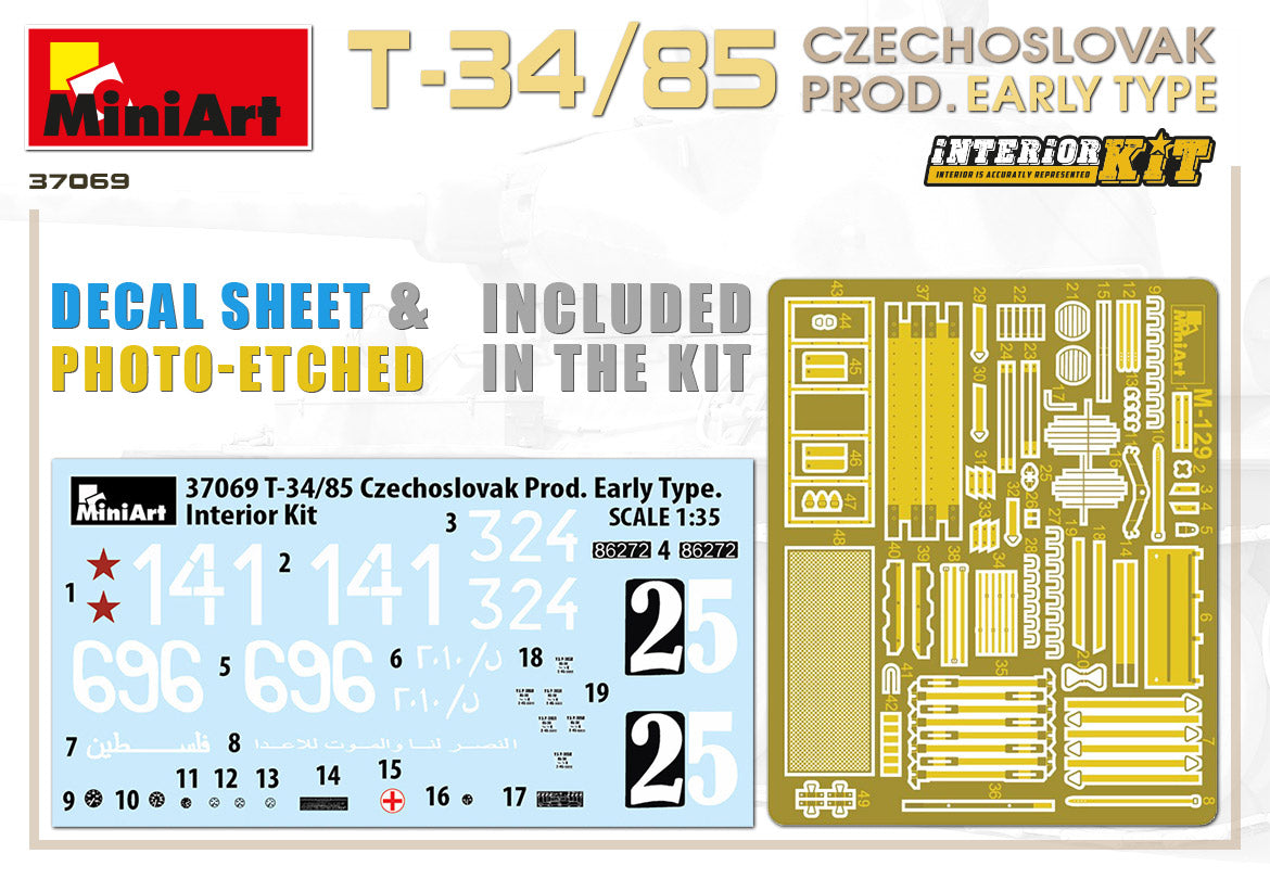 1/35 T34/85 Czechoslovak Prod. Early Type. Interior Kit - Hobby Sense