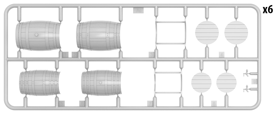 1/35 Wooden Barrels Medium Size - Hobby Sense