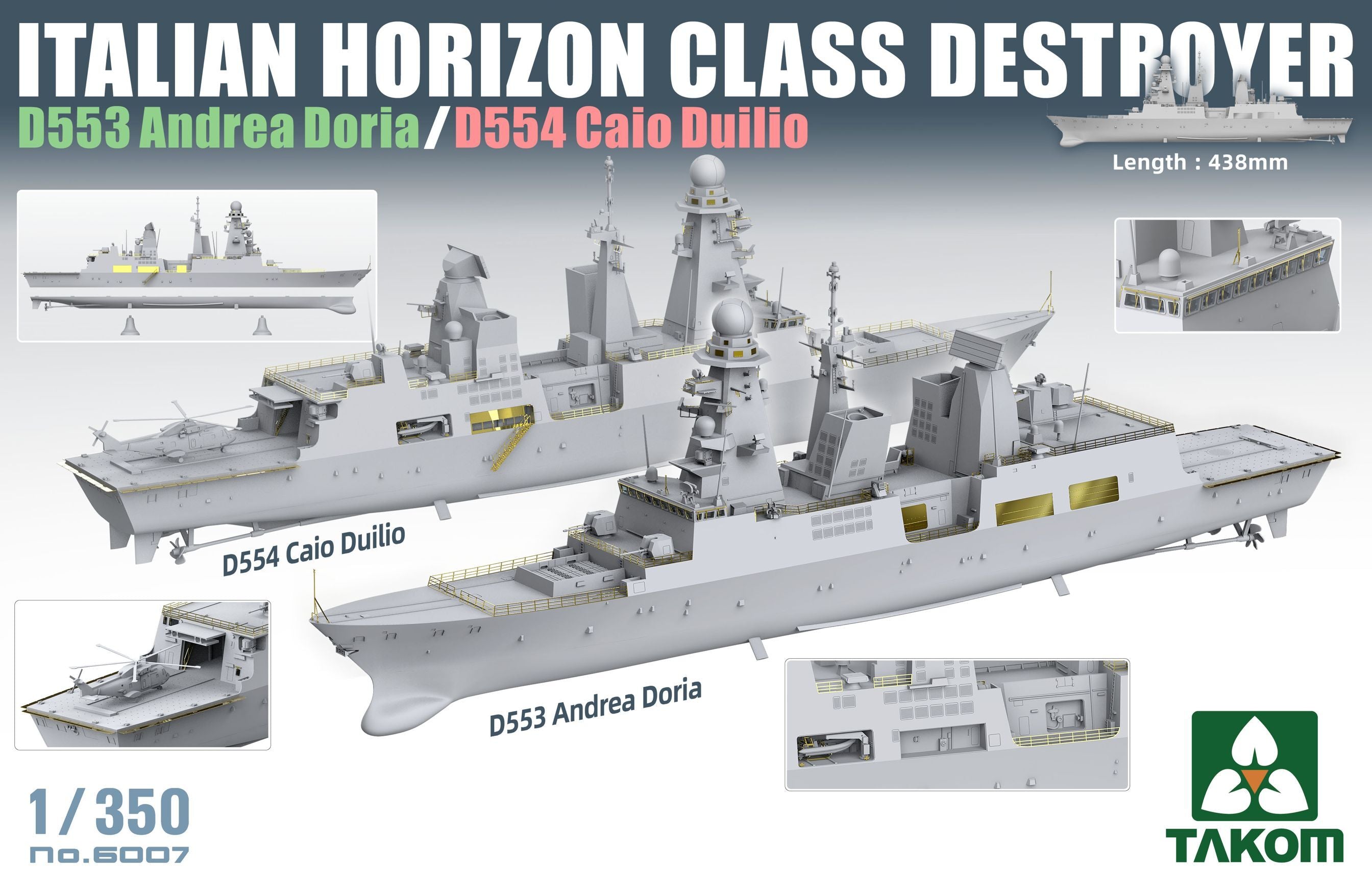 1/350 Italian Horizon Class Destroyer D553 Andrea Doria / D554 Caio Duilio - Hobby Sense
