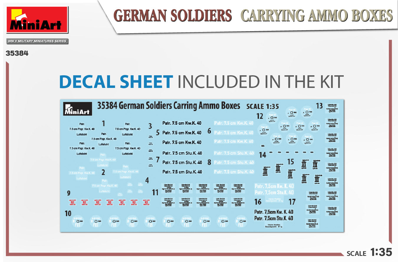 1/35 German Soldiers Carrying Ammo Boxes - Hobby Sense