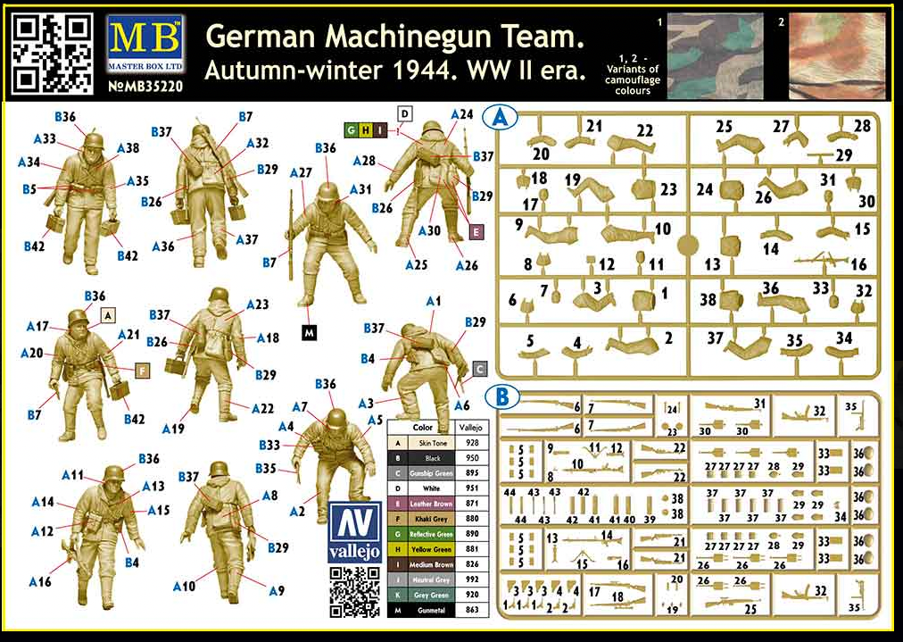 1/35 German Machinegun Team. Autumn-winter 1944. WW II era - Hobby Sense