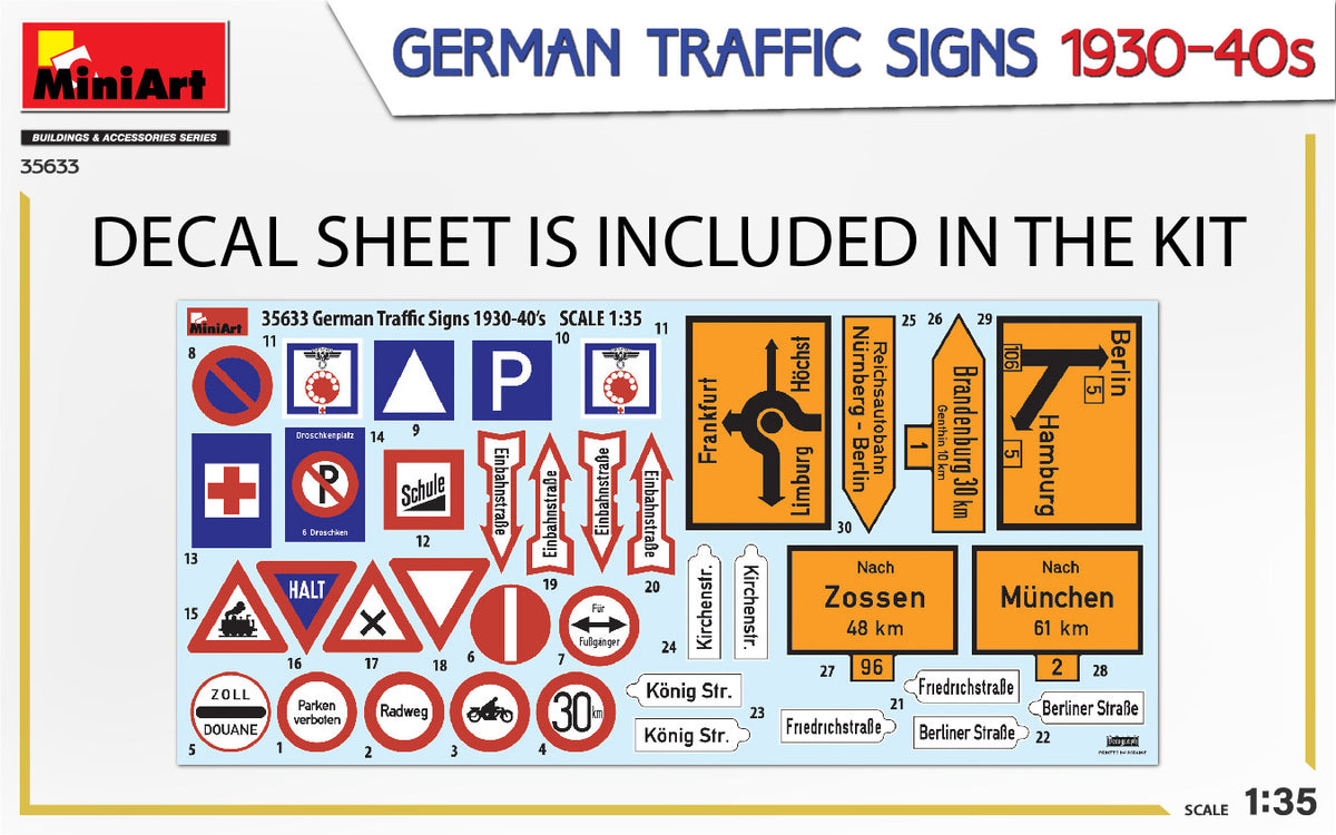 1/35 German Traffic Signs 1930-40's - Hobby Sense