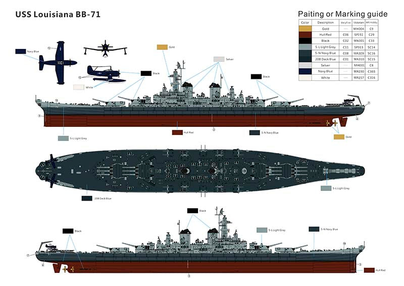1/350 USS Louisiana BB-71 - Hobby Sense