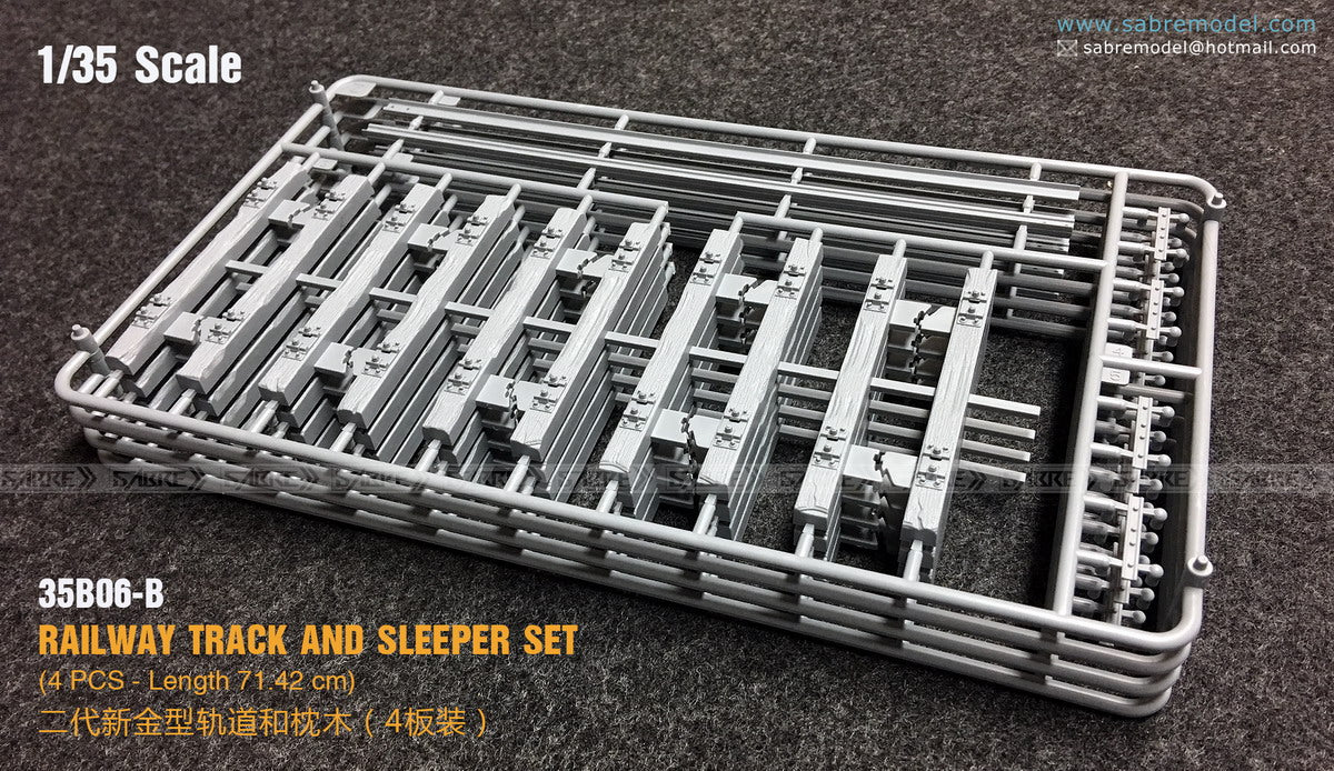 1/35 Railway Track and Sleeper Set (4 PCS - Length 71.42 cm) - Hobby Sense