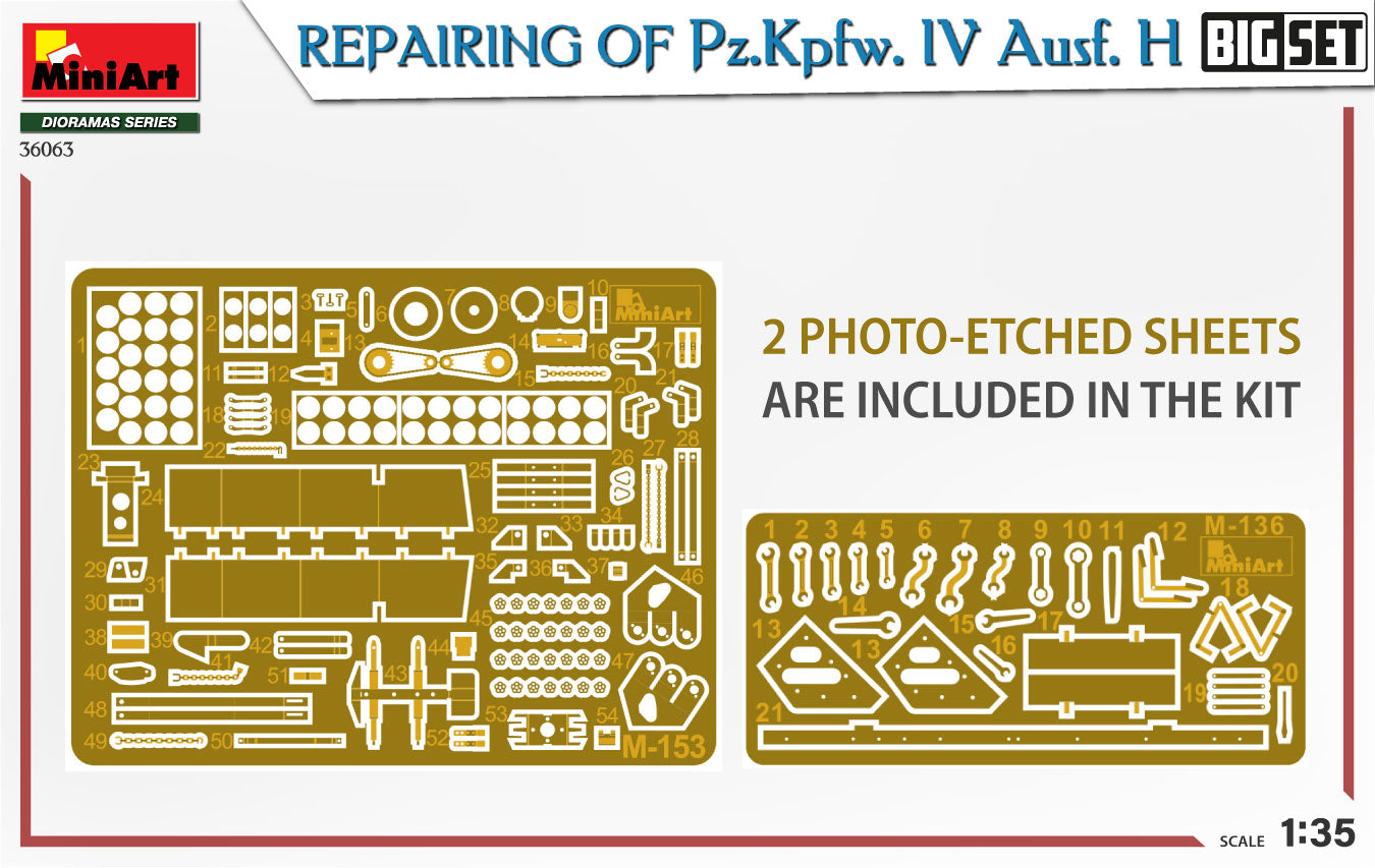 1/35 Repairing Of Pz.Kpfw. IV Ausf. H. Big Set - Hobby Sense
