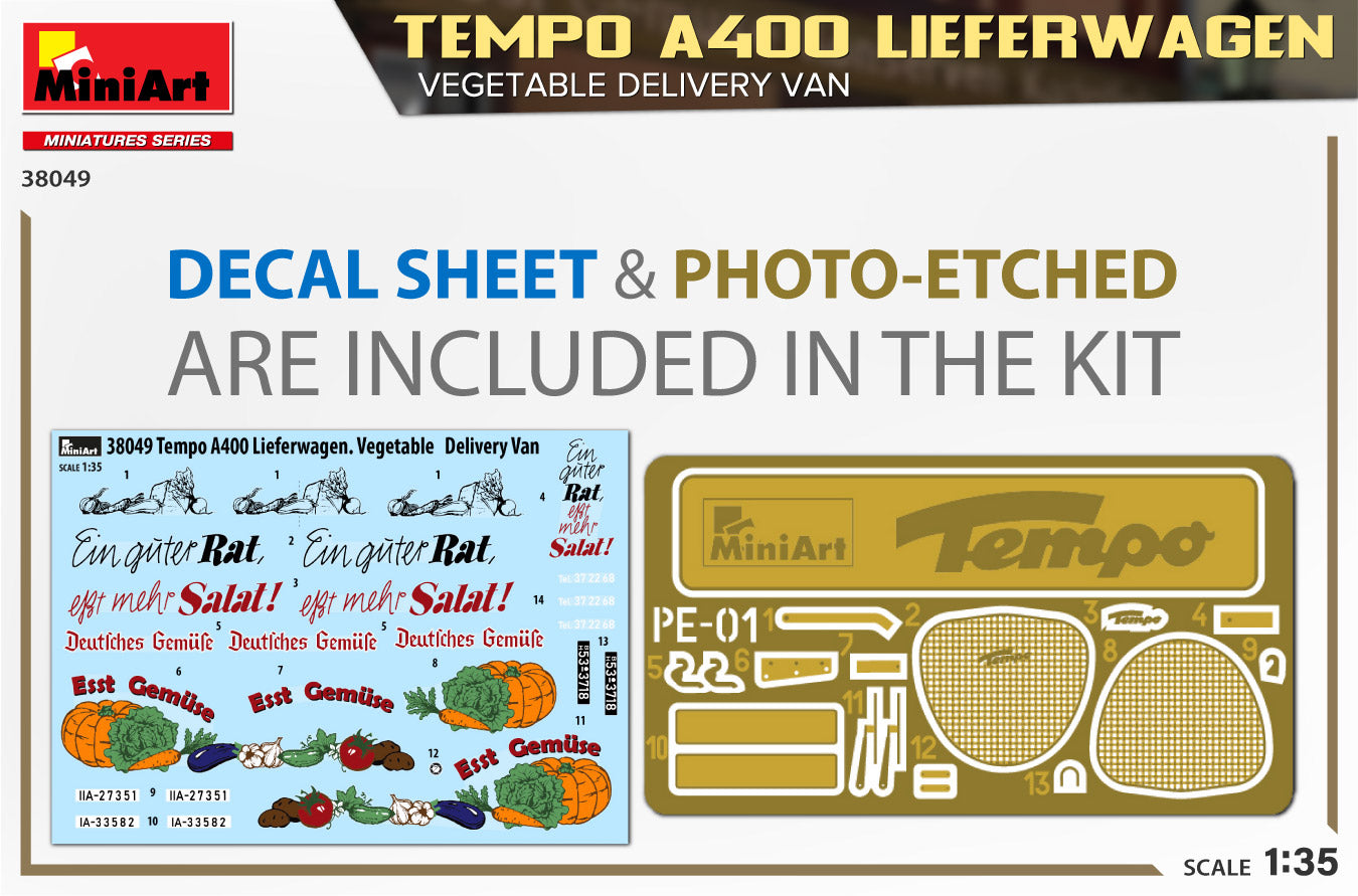 1/35 Tempo A400 Lieferwagen. Vegetable Delivery Van - Hobby Sense