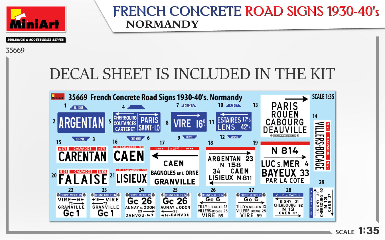 1/35 French Concrete Road Signs 1930-40's Normandy - Hobby Sense