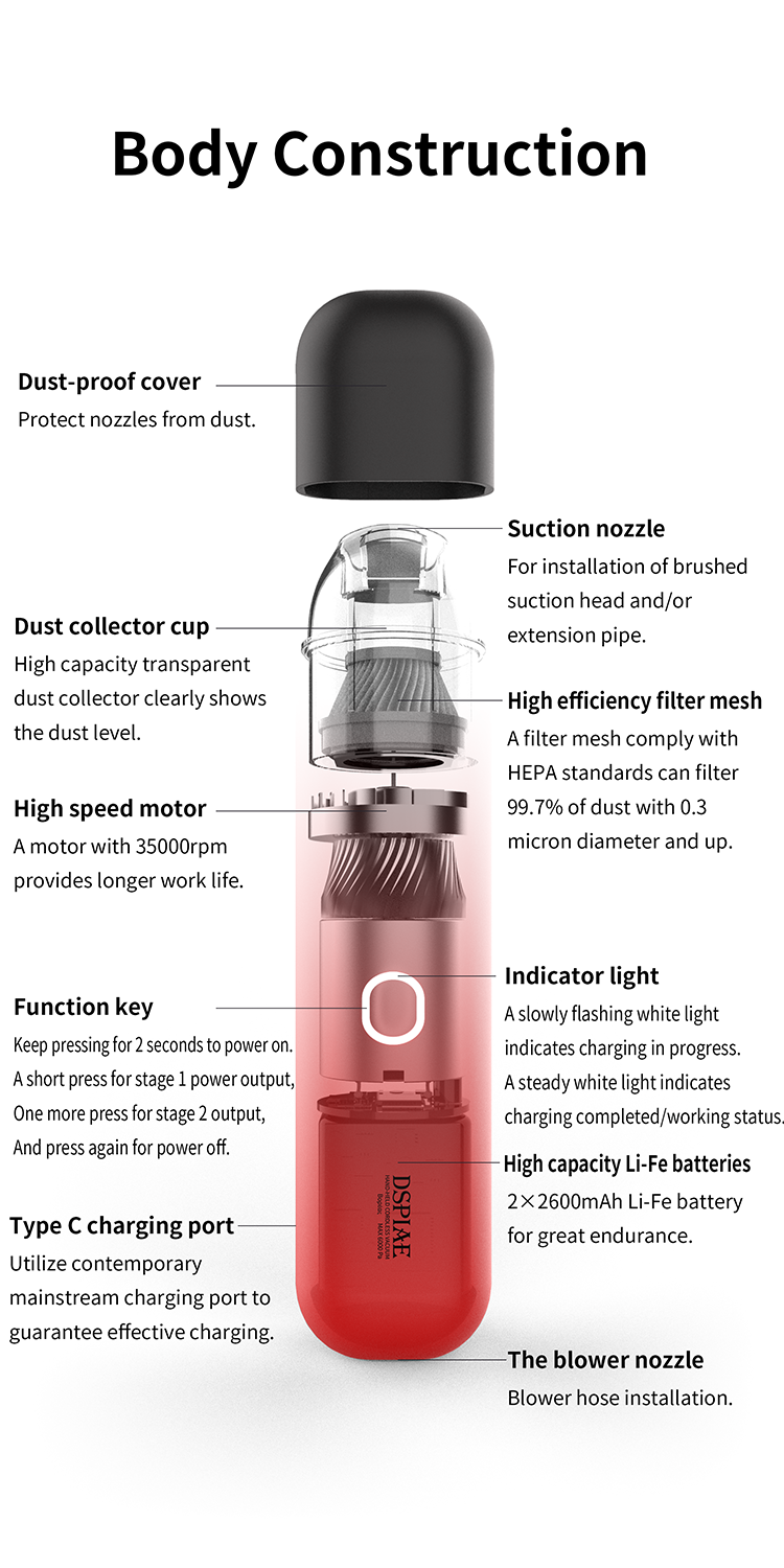 Portable Handheld Vacuum Cleaner - Hobby Sense
