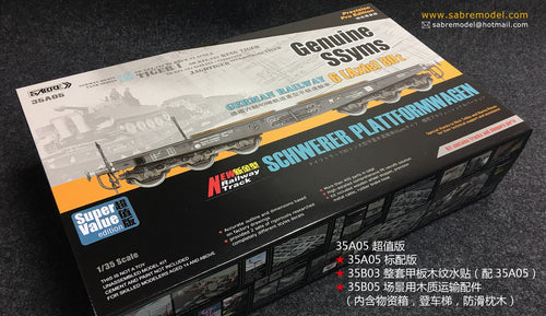 1/35 Genuine SSyms German Railway Schwerer Plattformwagen 6-Axle 80ton (Precision Pro Edition Super Value) - Hobby Sense