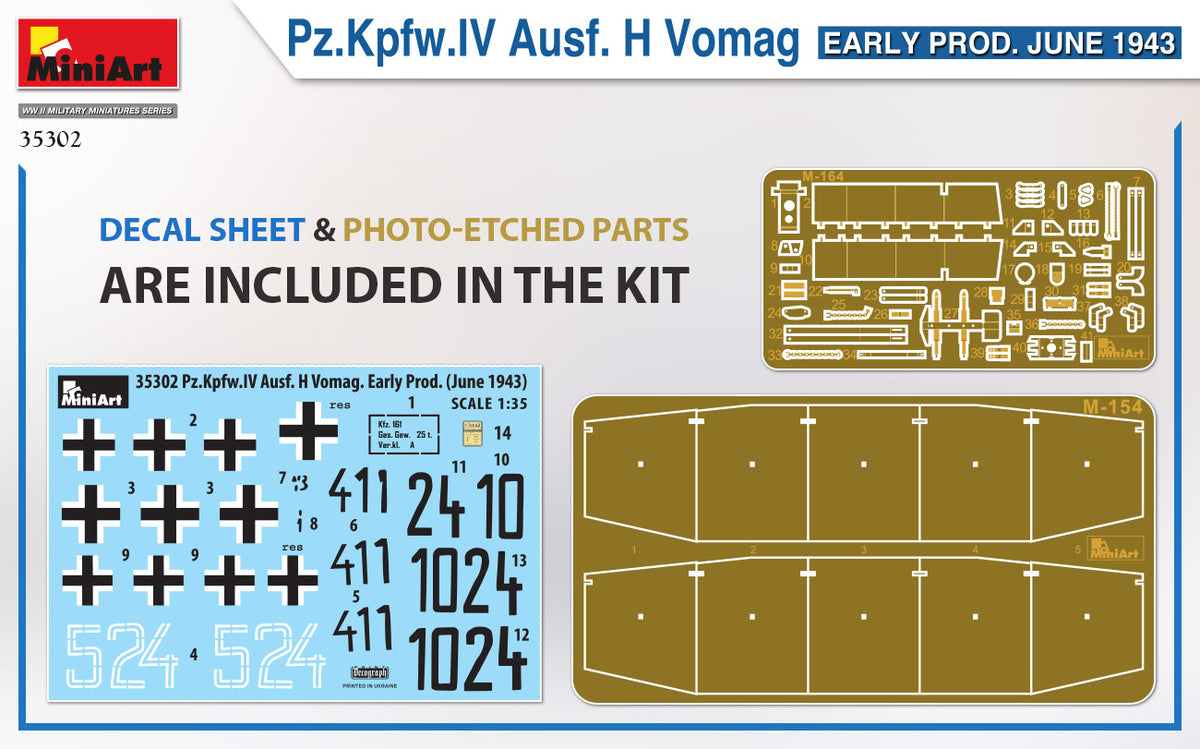 1/35 Pz.Kpfw.IV Ausf. H Vomag. Early Production June 1943 - Hobby Sense