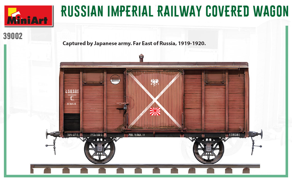 1/35 Russian Imperial Railway Covered Wagon - Hobby Sense