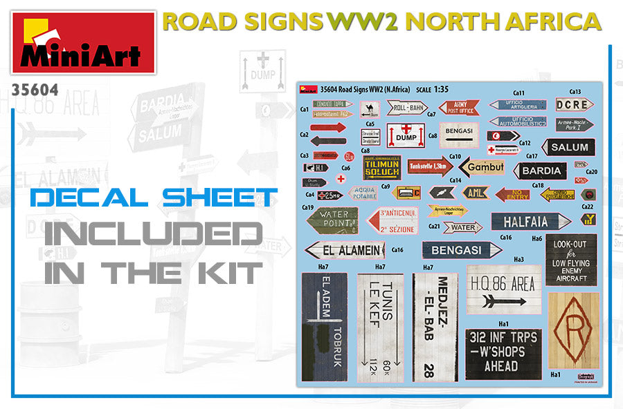 1/35 Road Signs WW2, North Africa - Hobby Sense