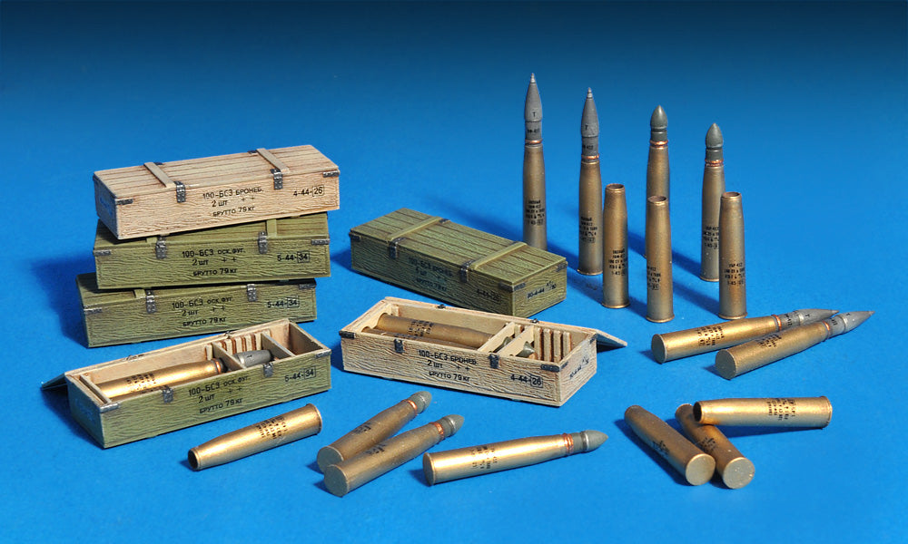 1/35 Soviet 100 mm Shells with Ammo Boxes - Hobby Sense