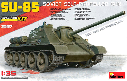 1/35 SU-85 Mod. 1943 Soviet Self Propelled Gun (Mid Production) with Full Interior - Hobby Sense