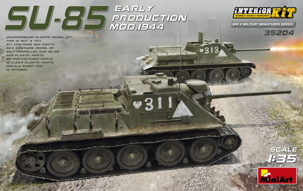 1/35 SU85 Mod. 1944 (Early Production) with Interior Kit - Hobby Sense