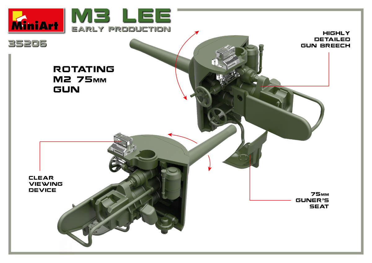 1/35 M3 Lee Early Production, Interior Kit, Canadian Markings Included - Hobby Sense