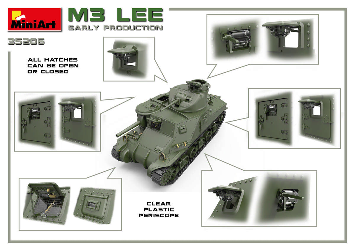 1/35 M3 Lee Early Production, Interior Kit, Canadian Markings Included - Hobby Sense