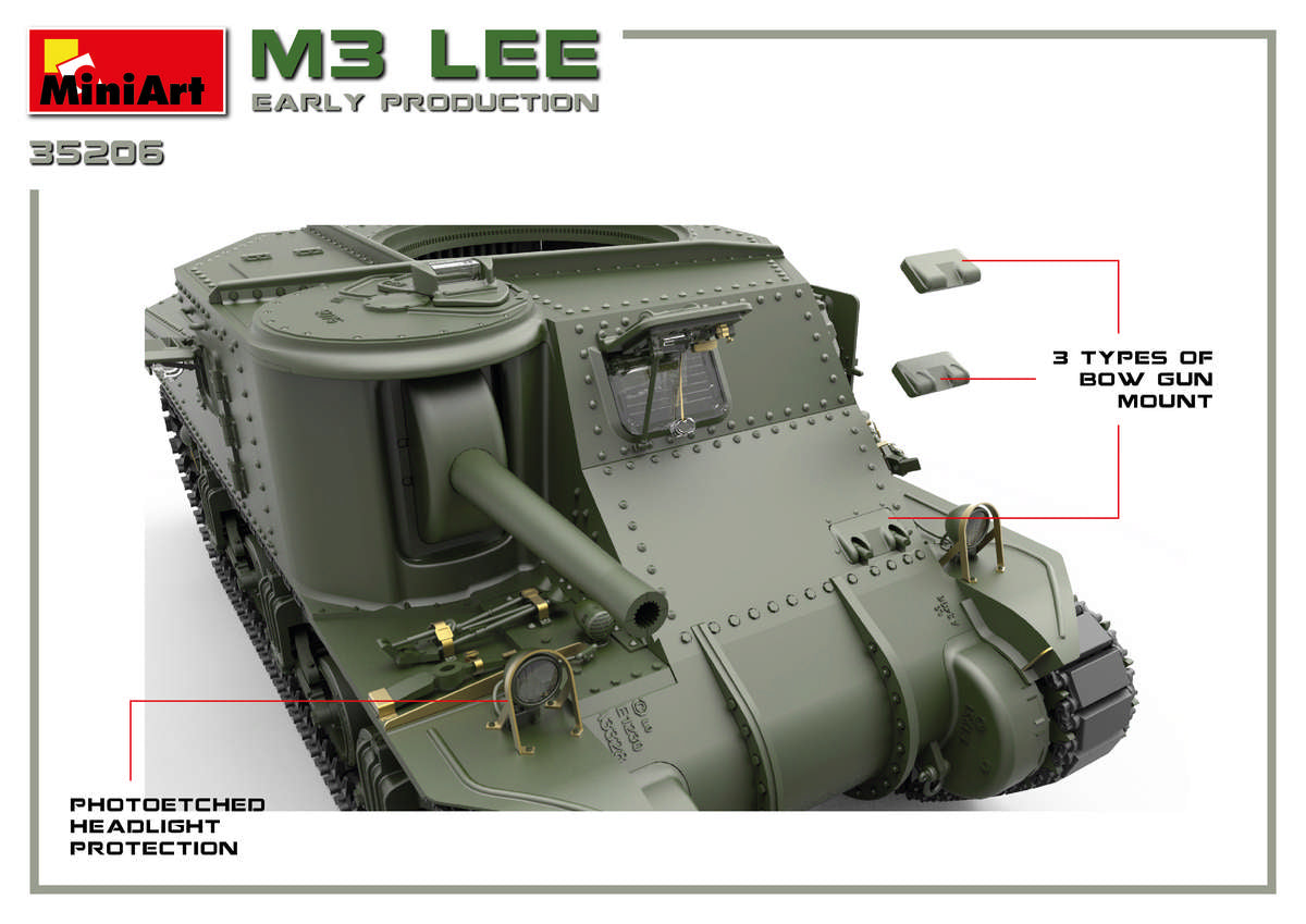 1/35 M3 Lee Early Production, Interior Kit, Canadian Markings Included - Hobby Sense