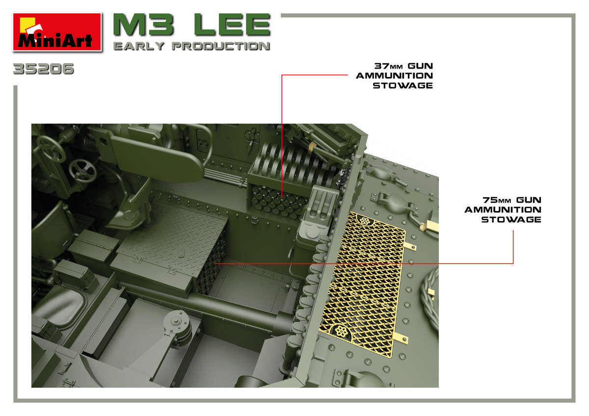 1/35 M3 Lee Early Production, Interior Kit, Canadian Markings Included - Hobby Sense