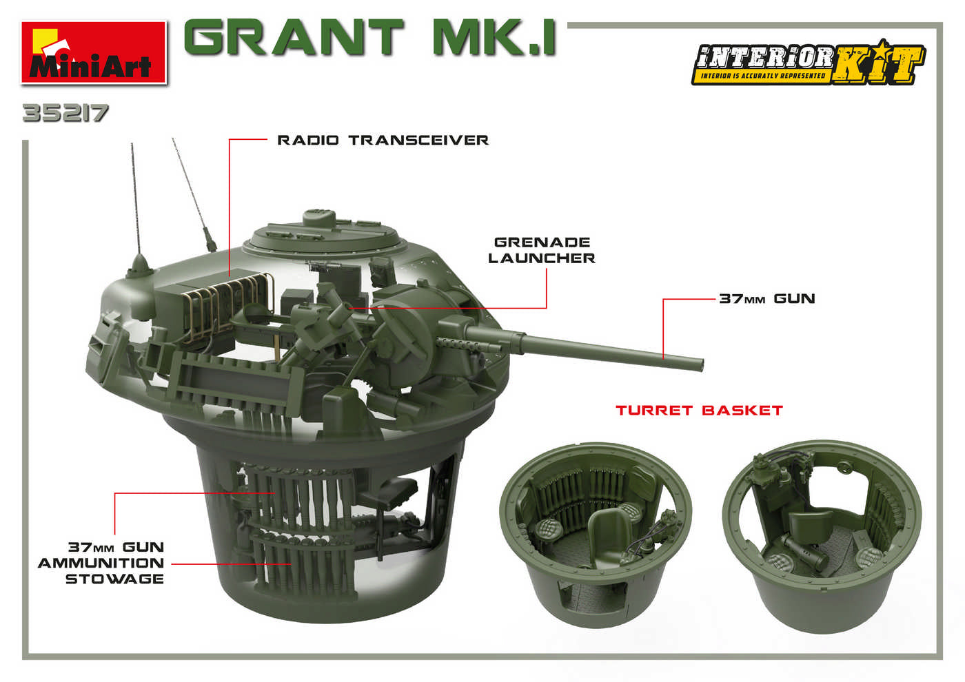 1/35 Grant Mk.I, Interior Kit - Hobby Sense