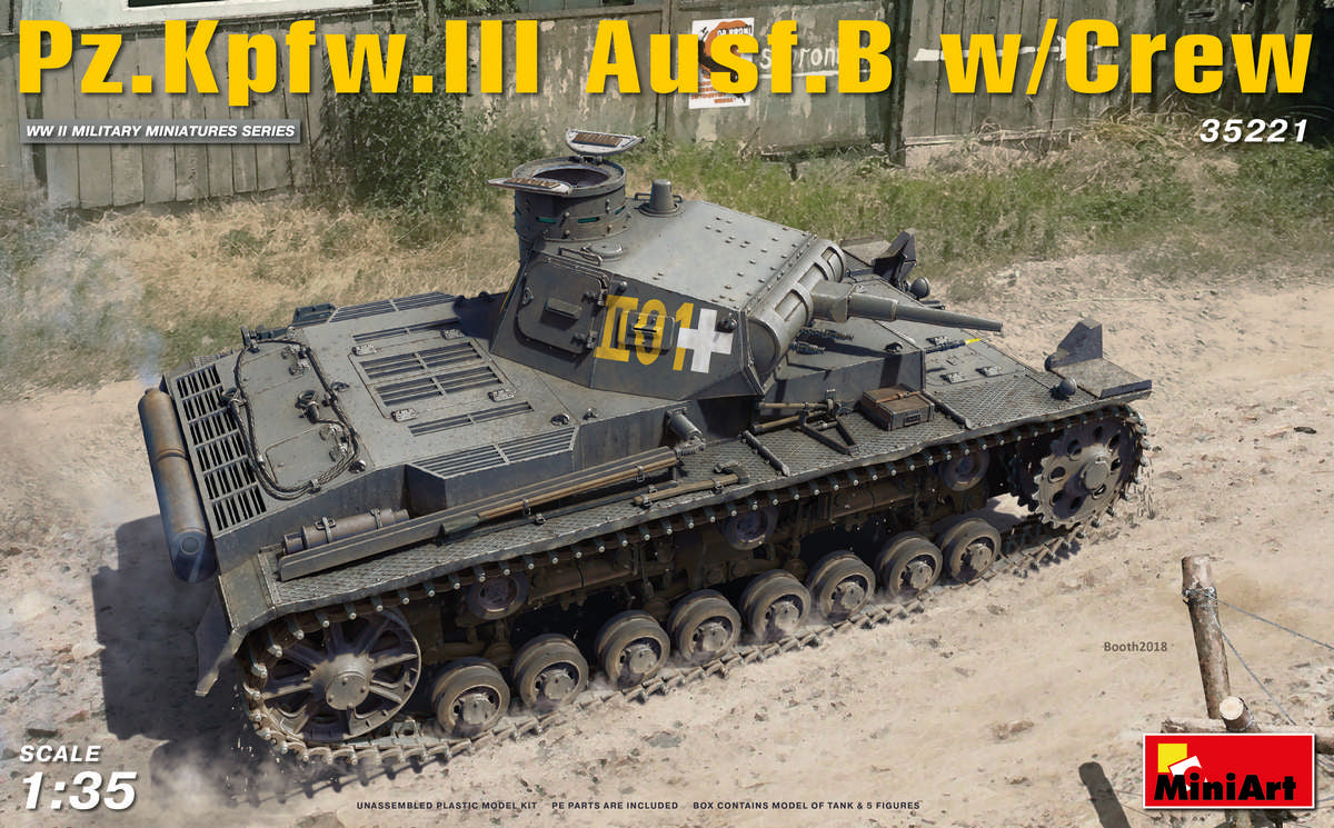 1/35 Pz.Kpfw.3 Ausf.B Panzer Tank w/Crew - Hobby Sense