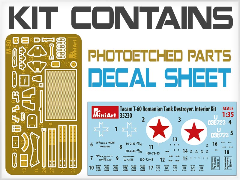 1/35 Tacam T60 Romanian Tank Destroyer, Interior Kit - Hobby Sense
