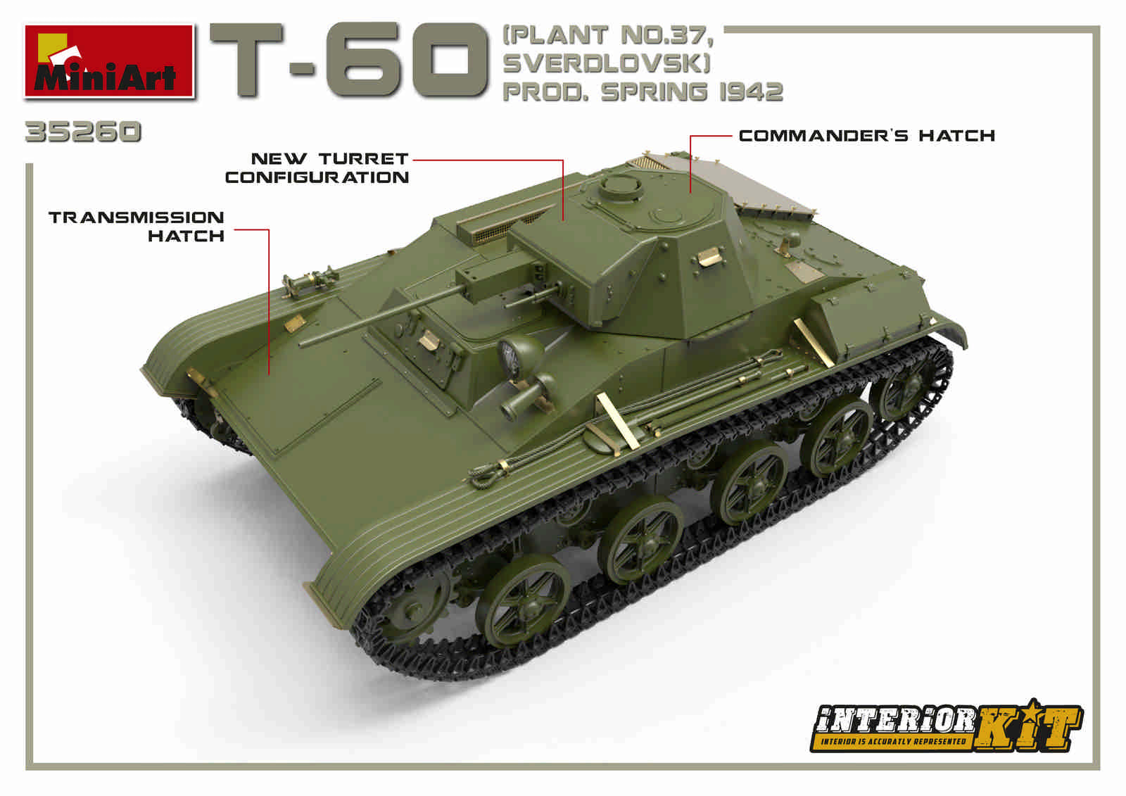 1/35 T-60 Plant N.37 Sverdlovsk Prod. Spring 1942, interior kit - Hobby Sense
