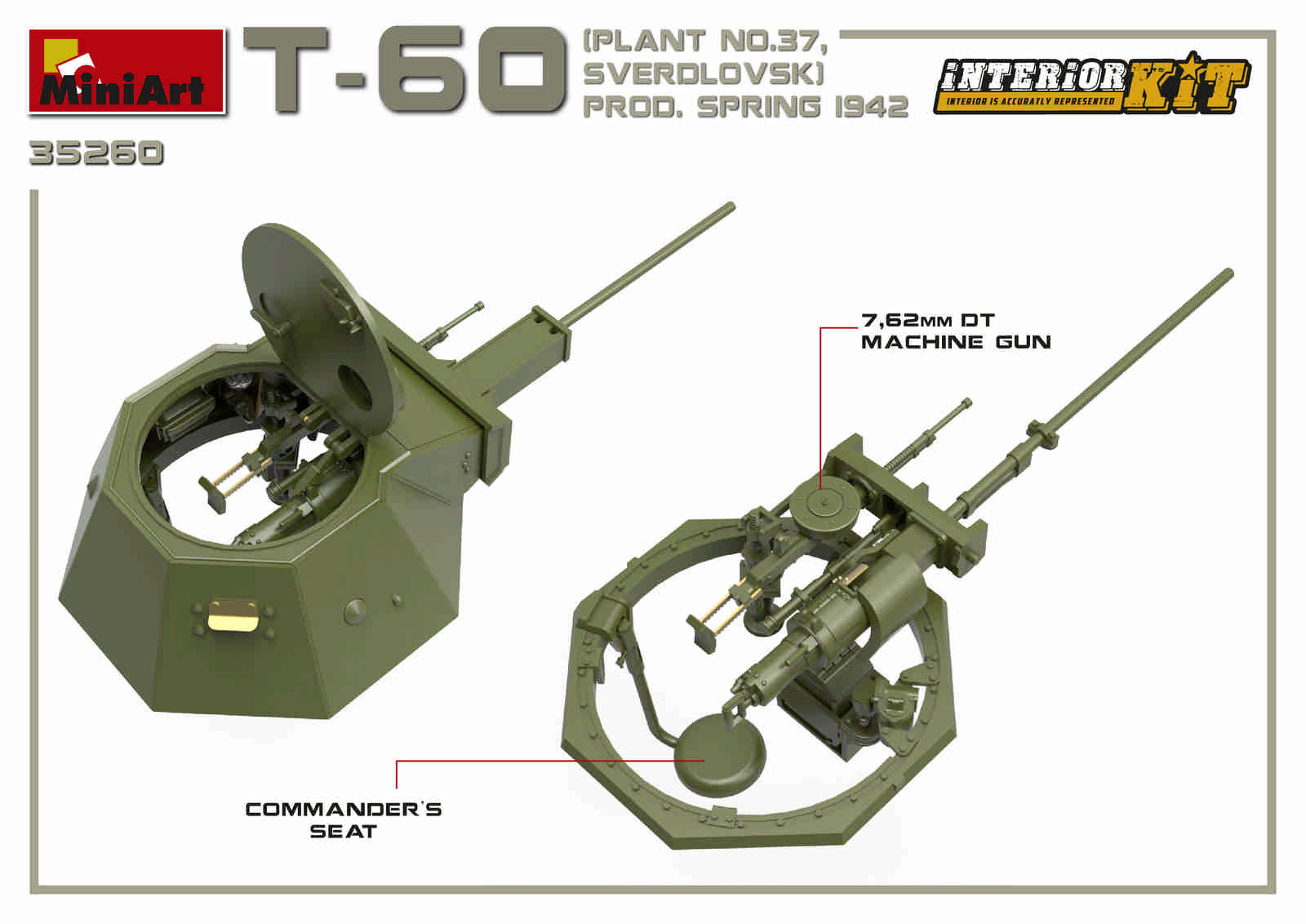 1/35 T-60 Plant N.37 Sverdlovsk Prod. Spring 1942, interior kit - Hobby Sense