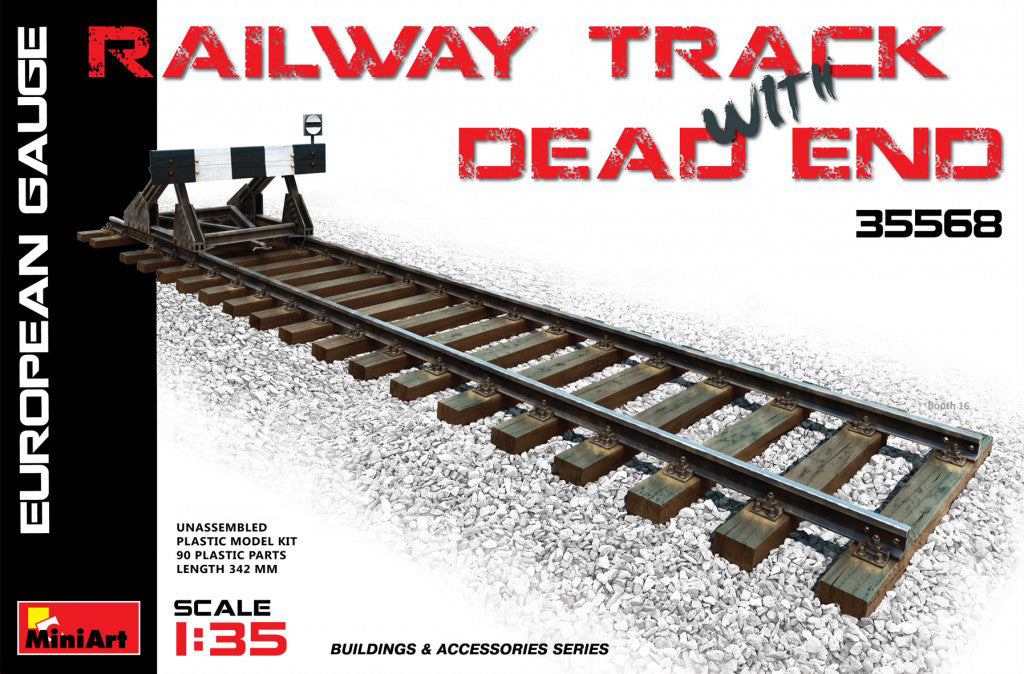 1/35 Railway Track with Dead End. European Gauge - Hobby Sense