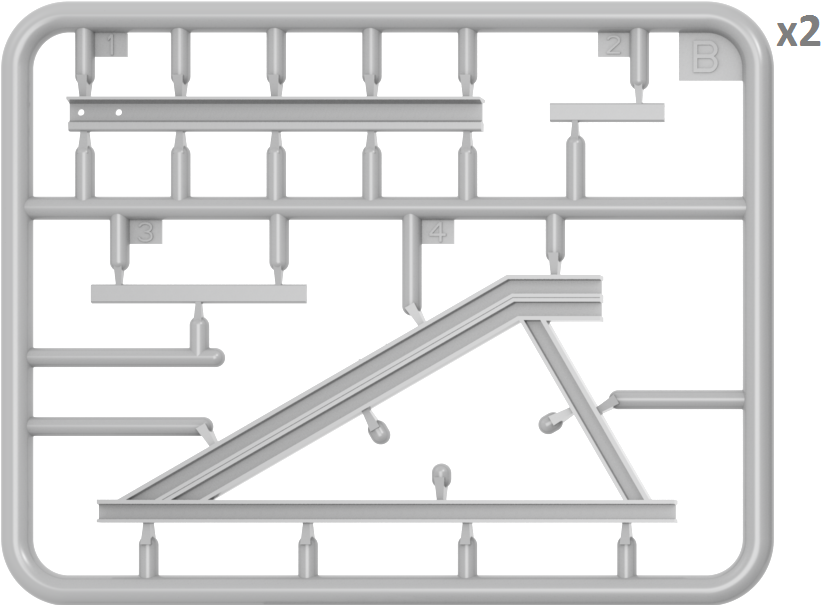 1/35 Railway Track with Dead End. European Gauge - Hobby Sense