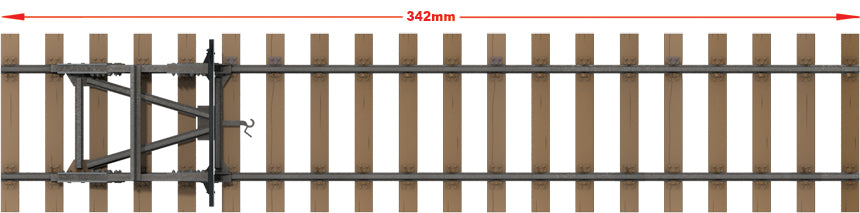 1/35 Railway Track with Dead End. European Gauge - Hobby Sense