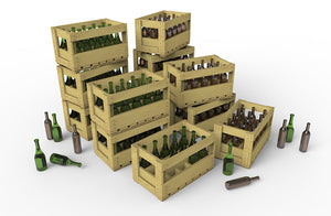 1/35 Wine Bottles & Wooden Crates - Hobby Sense