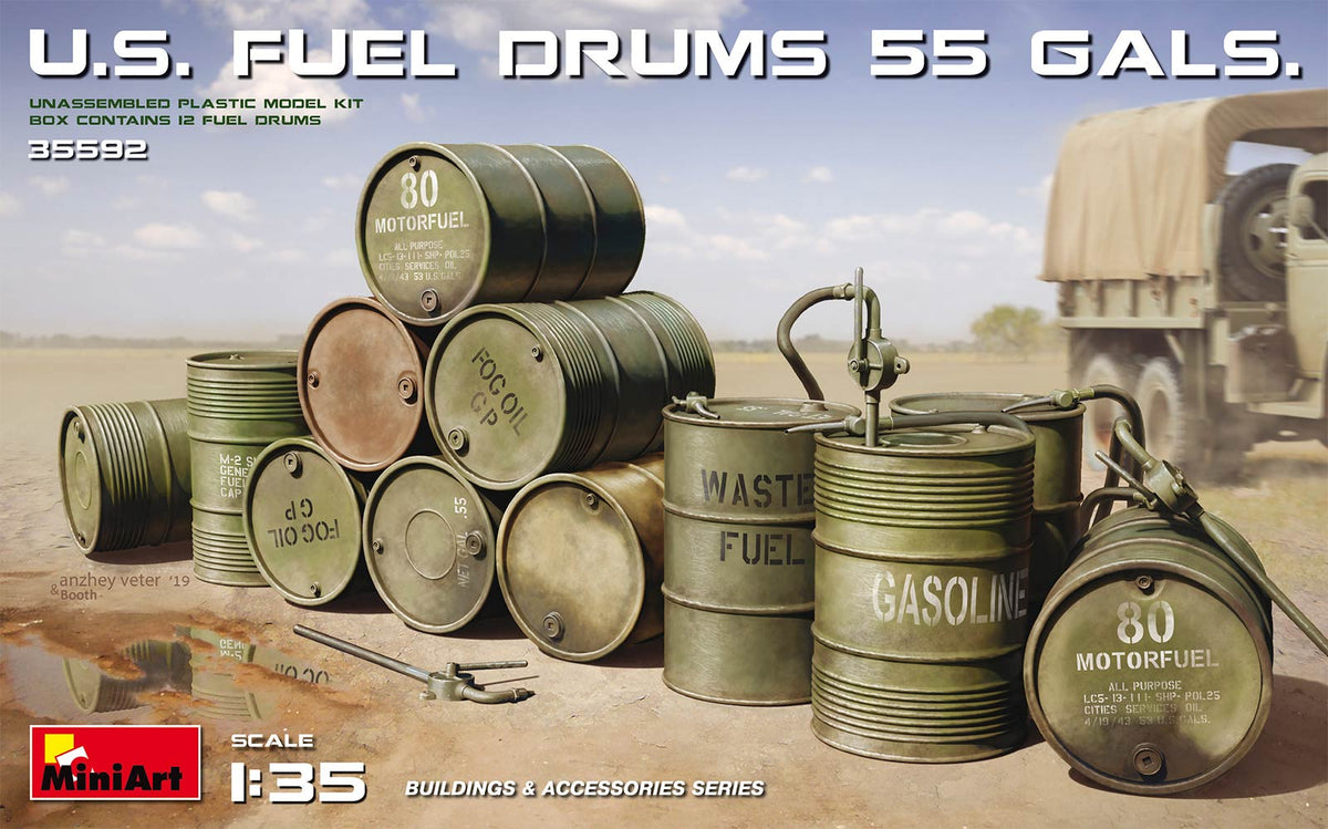 1/35 U.S. Fuel Drums 55 gals. - Hobby Sense