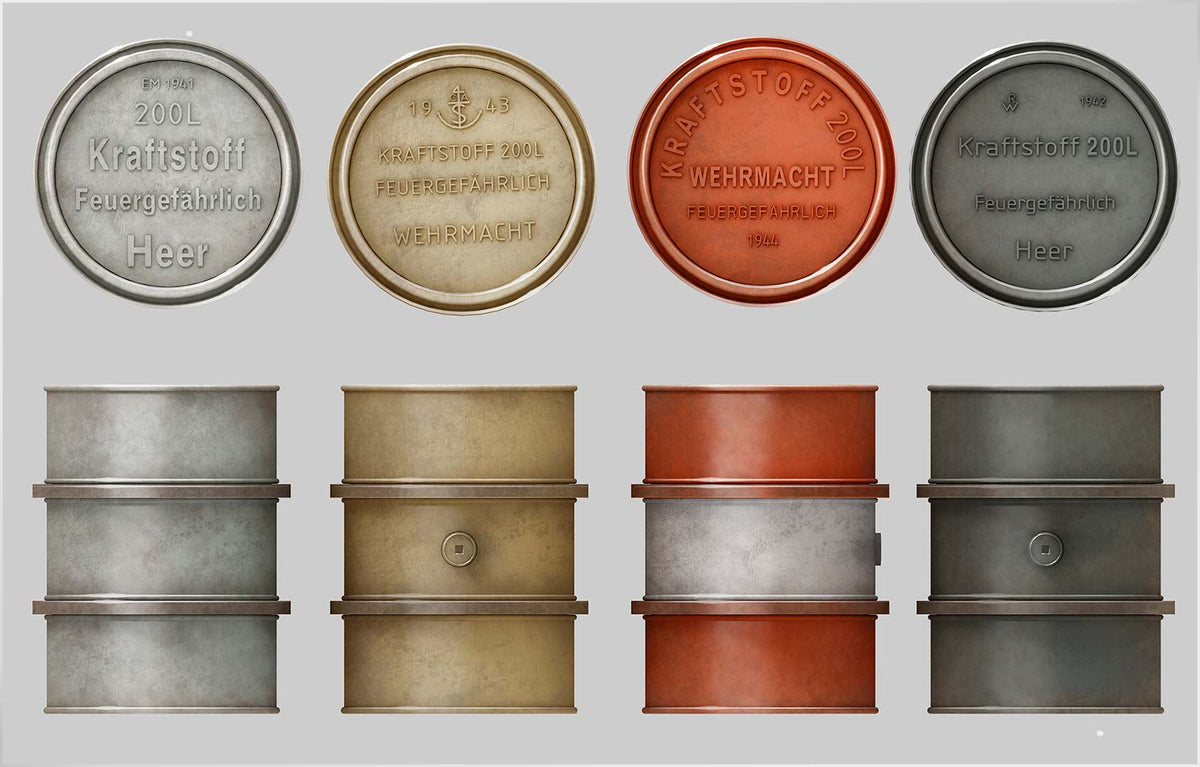 1/35 German 200L Fuel Drums WWII - Hobby Sense