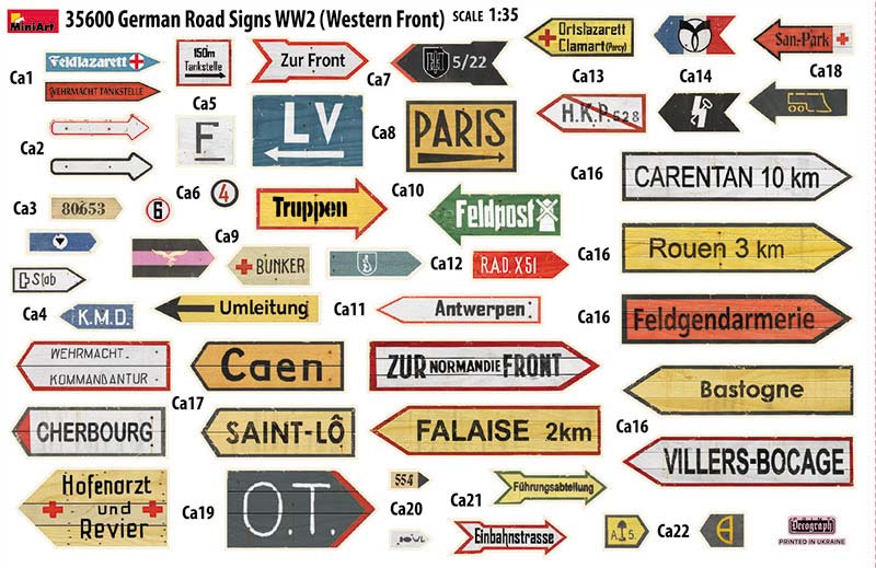 1/35 German Road Signs WWII, France 1944 - Hobby Sense