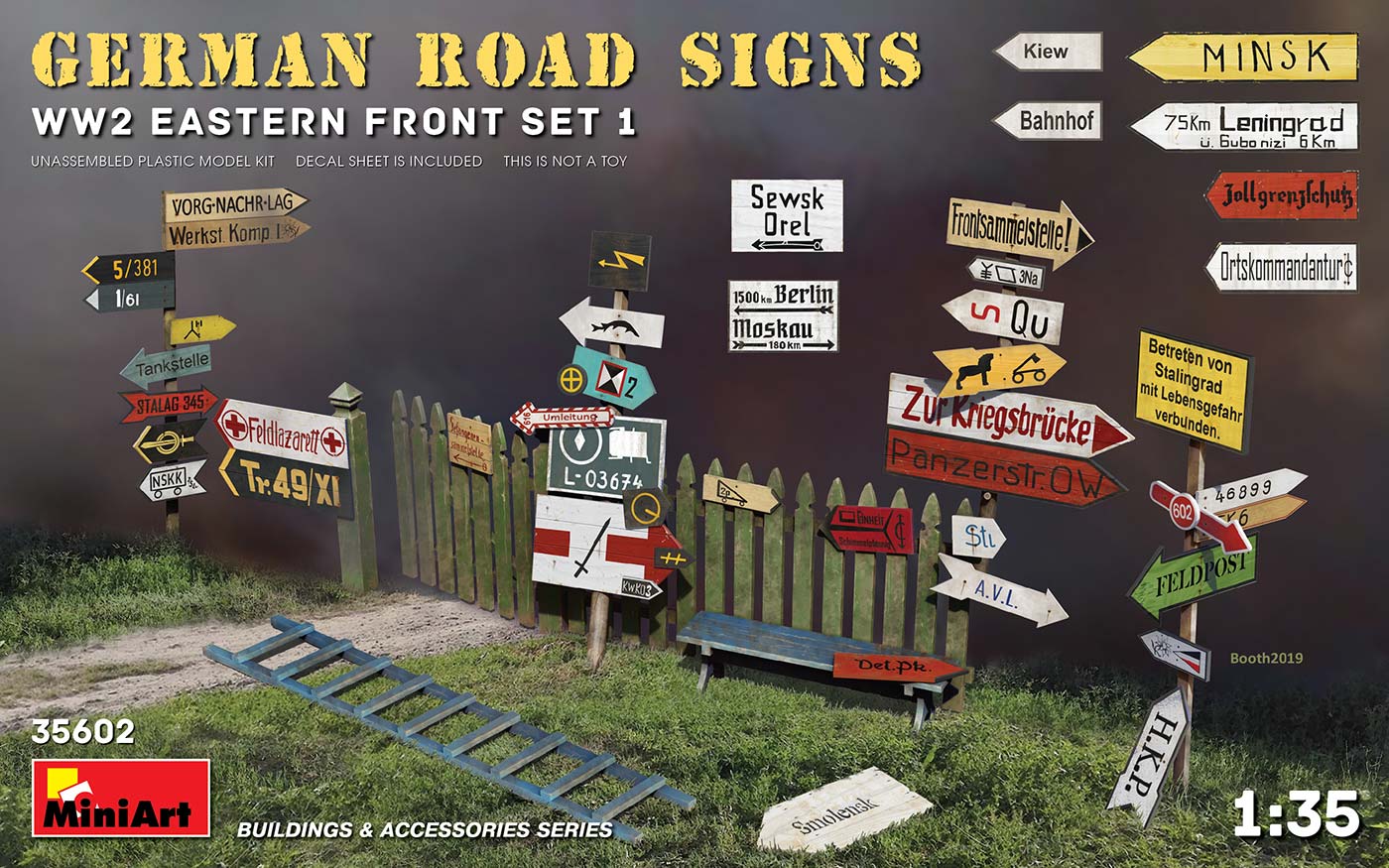 1/35 German Road Signs WWII (Eastern Front set 1) - Hobby Sense