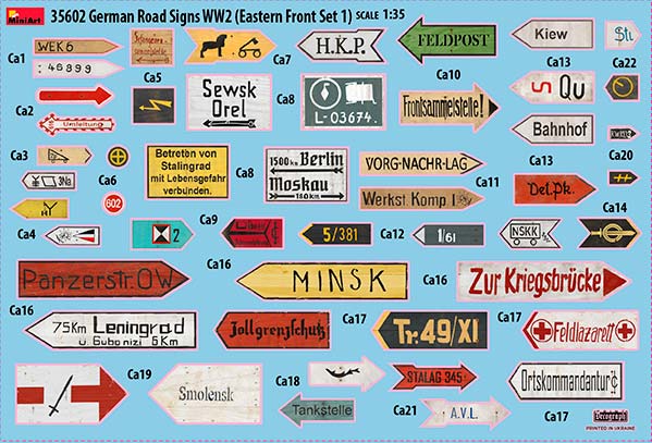1/35 German Road Signs WWII (Eastern Front set 1) - Hobby Sense