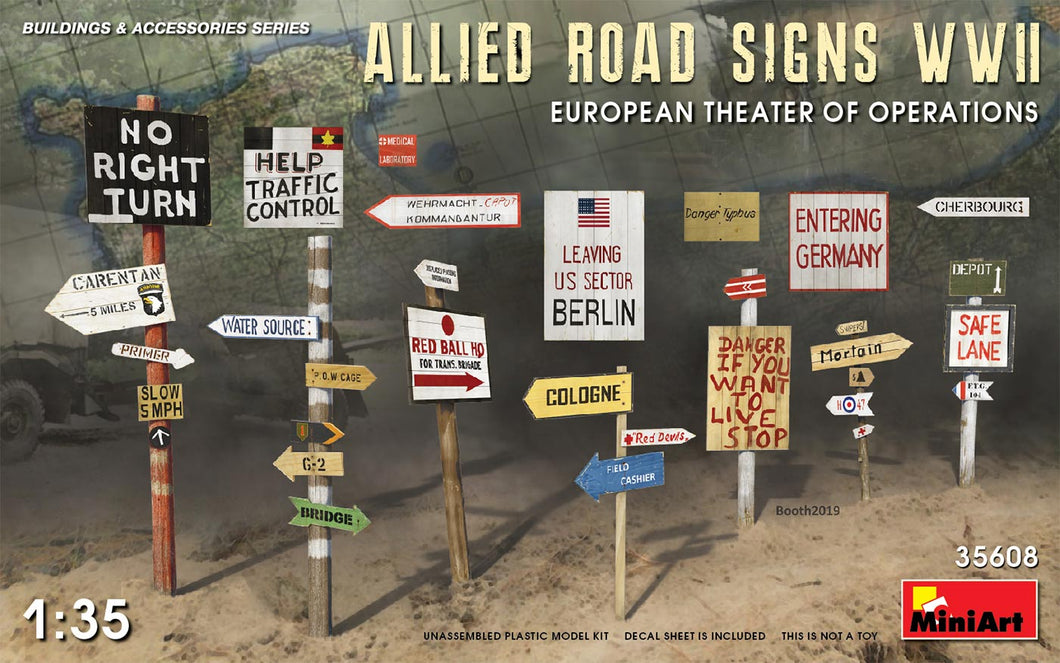 1/35 Allied Road Signs WWII, European Theatre of Operations - Hobby Sense