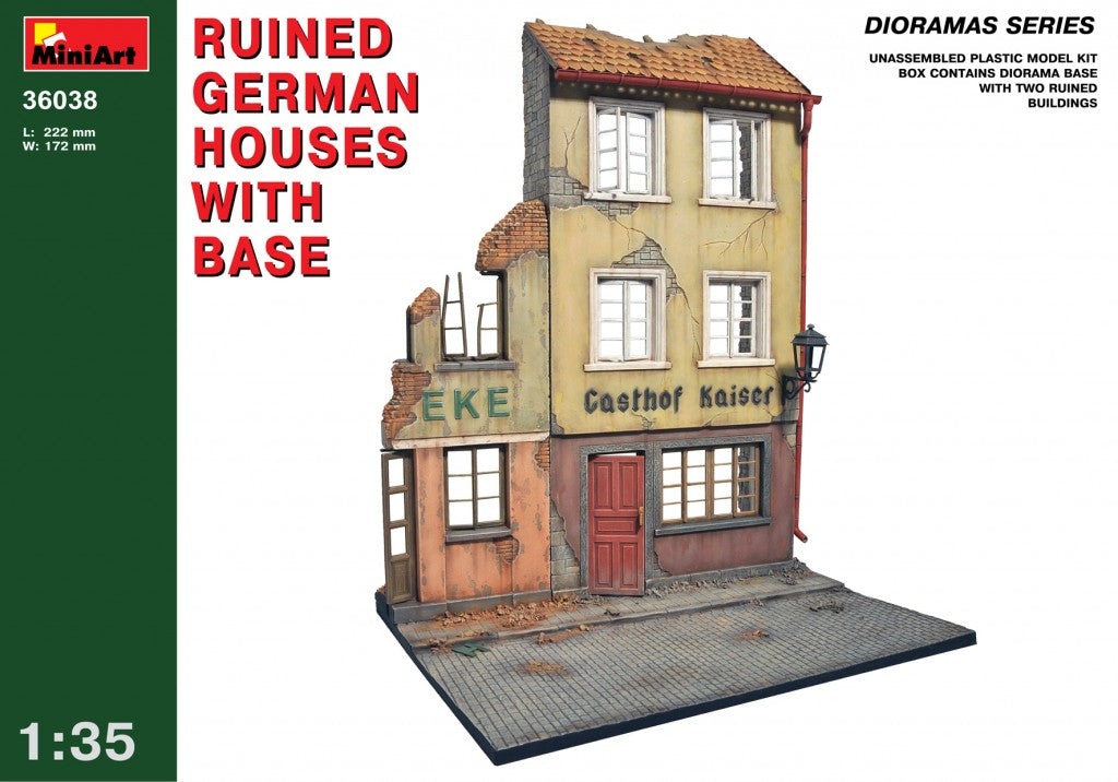 1/35 Ruined German Houses with Base - Hobby Sense