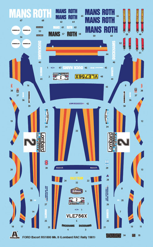1/24 Ford Escort RS 1800 Mk.II Lombard RAC Rally - Hobby Sense