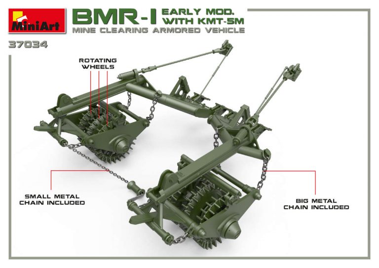 1/35 BMR-1 Early Mod. with KMT-5M Mine Clearing Armored Vehicle - Hobby Sense