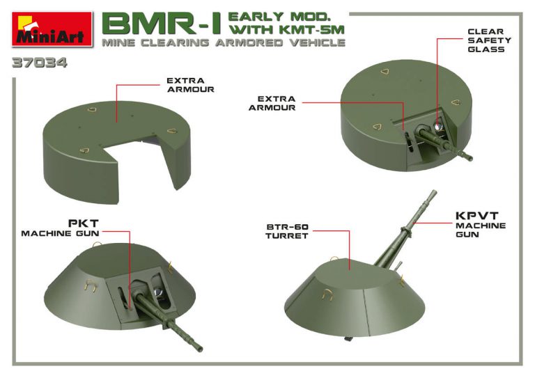 1/35 BMR-1 Early Mod. with KMT-5M Mine Clearing Armored Vehicle - Hobby Sense