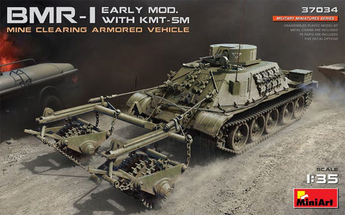 1/35 BMR-1 Early Mod. with KMT-5M Mine Clearing Armored Vehicle - Hobby Sense