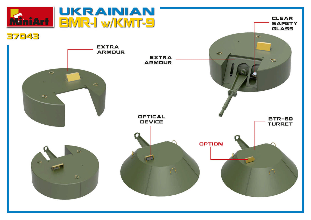 1/35 Ukrainian BMR1 with KMT-9 - Hobby Sense