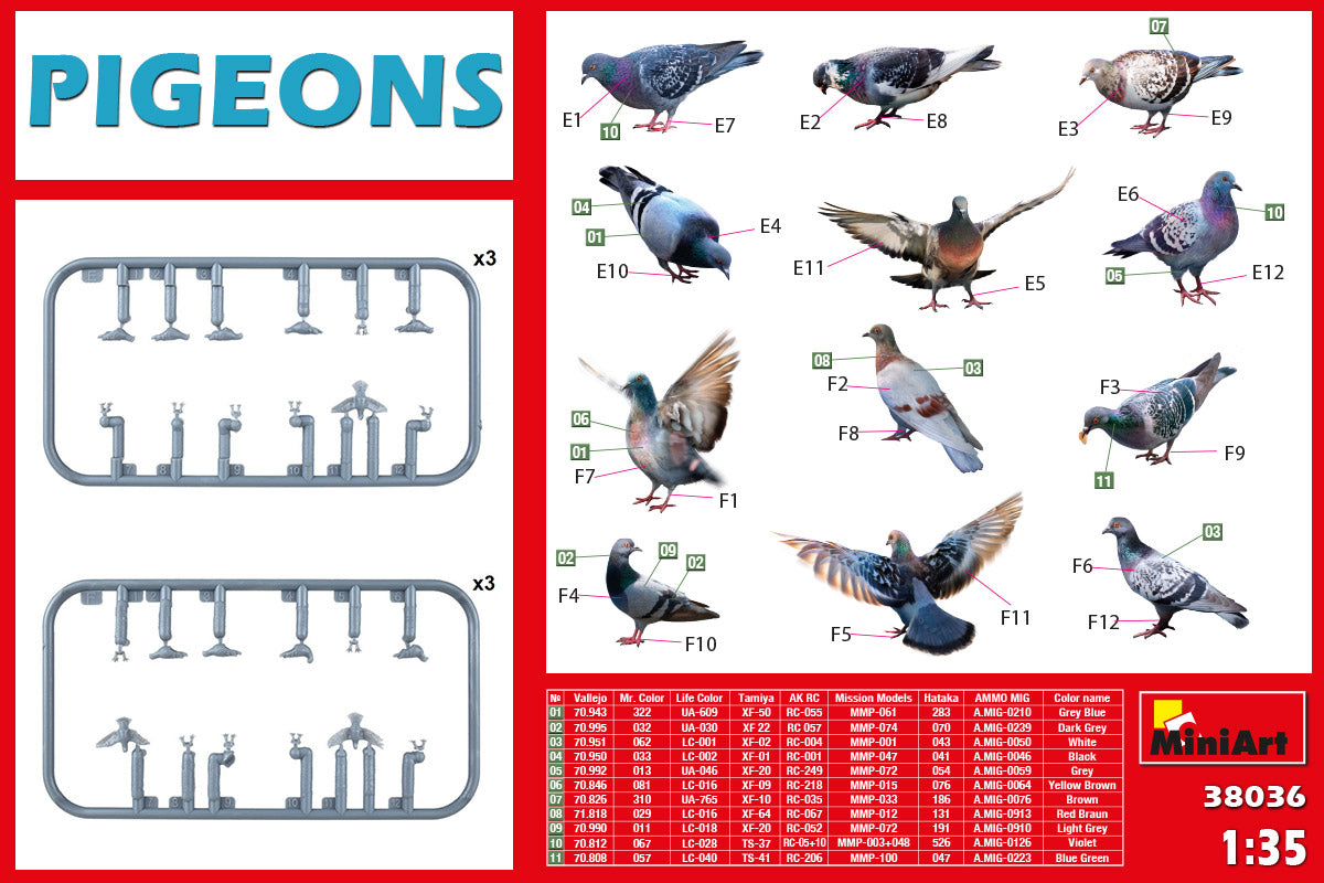 1/35 Pigeons - Hobby Sense