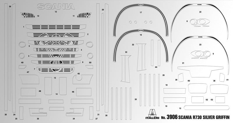 1/24 Scania R730 V8 Streamline Silver Griffin - Hobby Sense