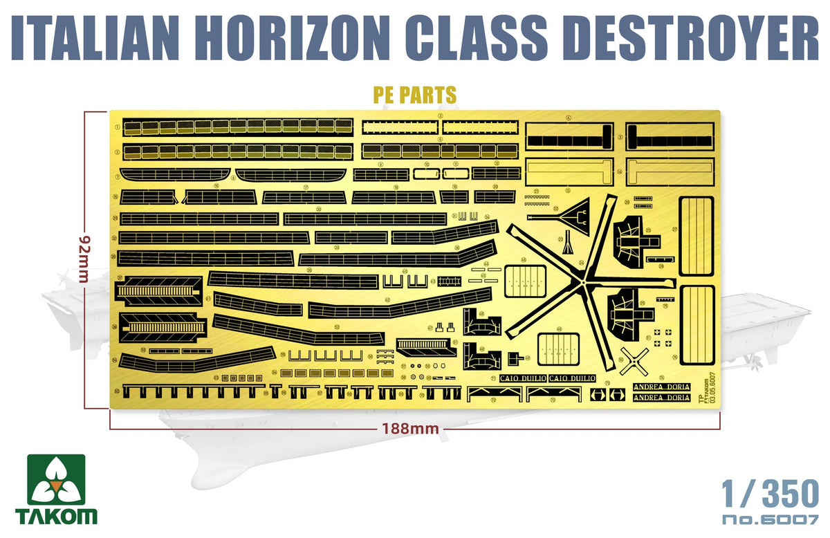1/350 Italian Horizon Class Destroyer D553 Andrea Doria / D554 Caio Duilio - Hobby Sense