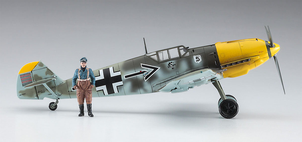 1/48 Messerschmitt Bf109E-4/N Galland w/Ace Pilot Adolf Galland Figure - Hobby Sense